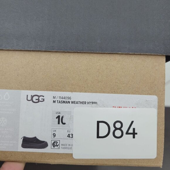 NEW UGG Mens 10 Tasman Weather Hybrid Shoes Black Suede & Rubber Slip-On /12CT - Picture 9 of 9